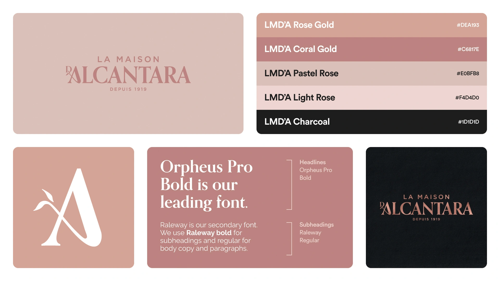 La Maison d'Alcantara branding overview