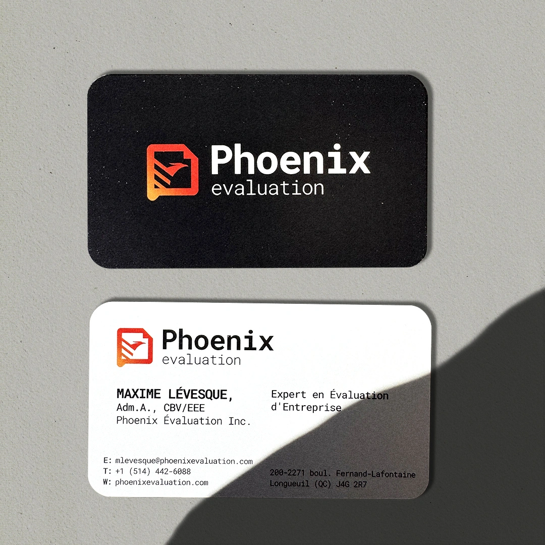 Phoenix Evaluation business card printed